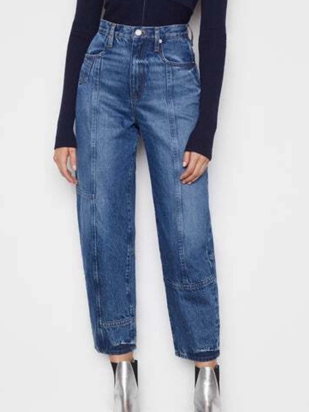 Frame Denim High Rise Barrel Leg Jeans